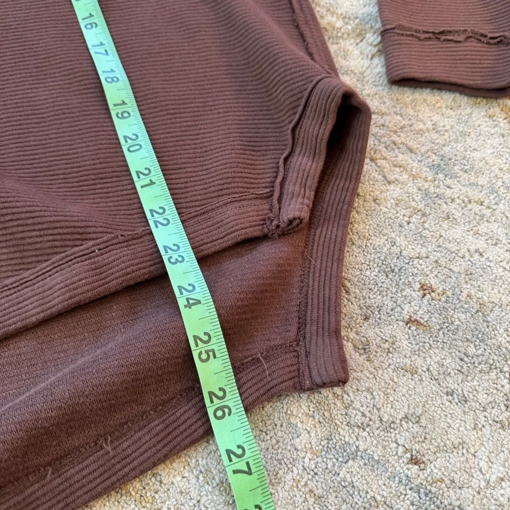 Free People We The Free Total Eclipse Long Sleeve Oversized Pullover Tee Brown - Picture 10 of 11